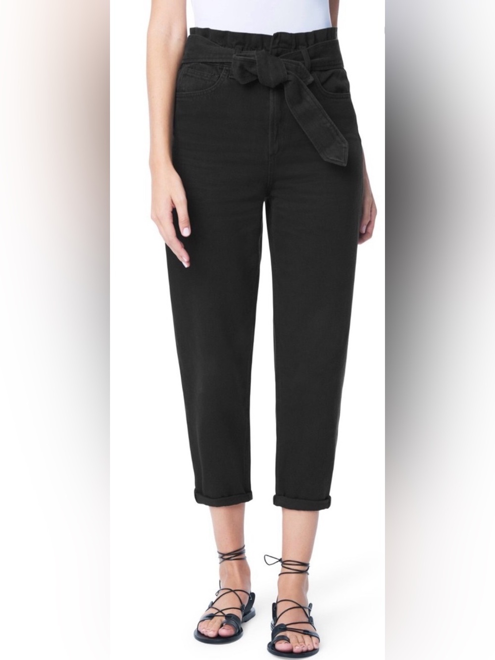 Joe's Jeans High-Rise Black Paperbag Waist Jeans Sz 30